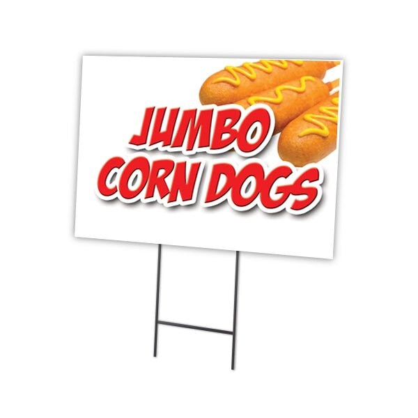 Signmission Jumbo Corn Dogs Yard Sign & Stake outdoor plastic coroplast window, C-1824 Jumbo Corn Dogs C-1824 Jumbo Corn Dogs - main